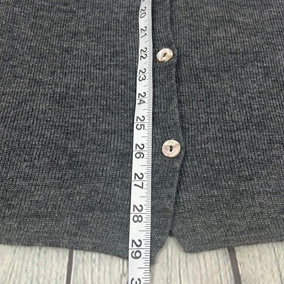 Karen Kane 100% Merino Wool Cardigan Gray Mother of Pearl Button Size S Timeless - Picture 4 of 7